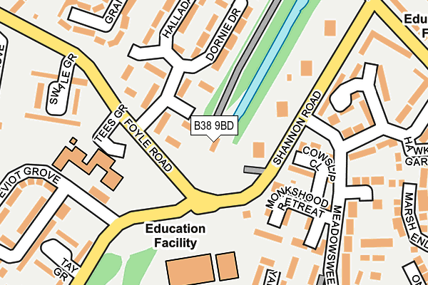 B38 9BD map - OS OpenMap – Local (Ordnance Survey)