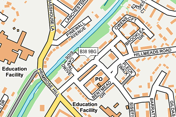 B38 9BG map - OS OpenMap – Local (Ordnance Survey)
