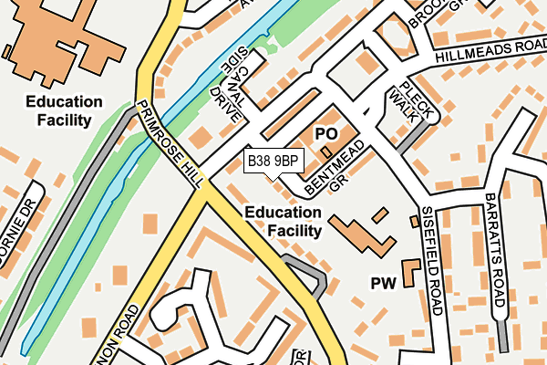B38 9BP map - OS OpenMap – Local (Ordnance Survey)