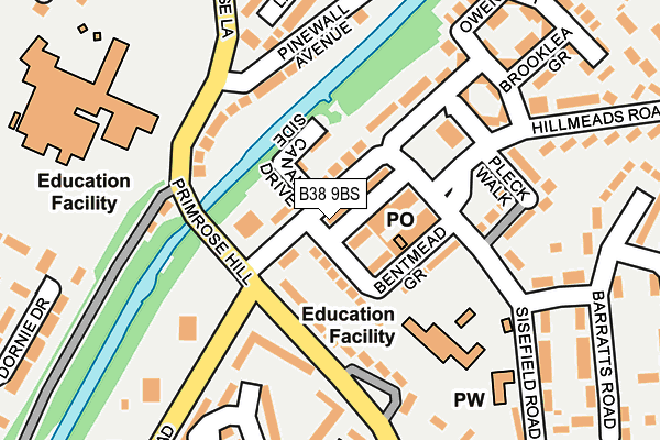 B38 9BS map - OS OpenMap – Local (Ordnance Survey)