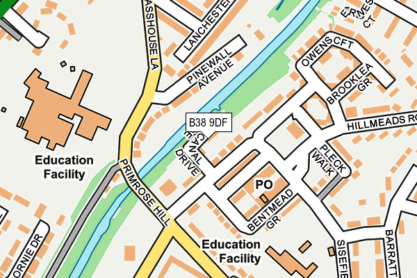 B38 9DF map - OS OpenMap – Local (Ordnance Survey)