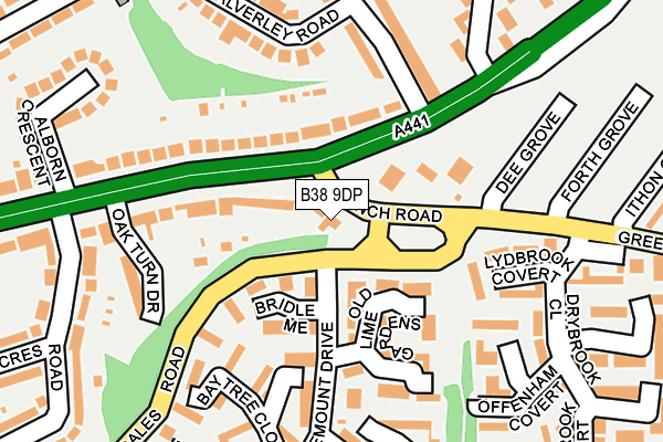 B38 9DP map - OS OpenMap – Local (Ordnance Survey)