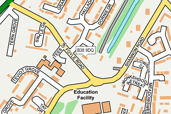 B38 9DQ map - OS OpenMap – Local (Ordnance Survey)
