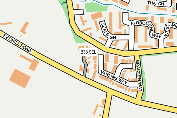 B38 9EL map - OS OpenMap – Local (Ordnance Survey)