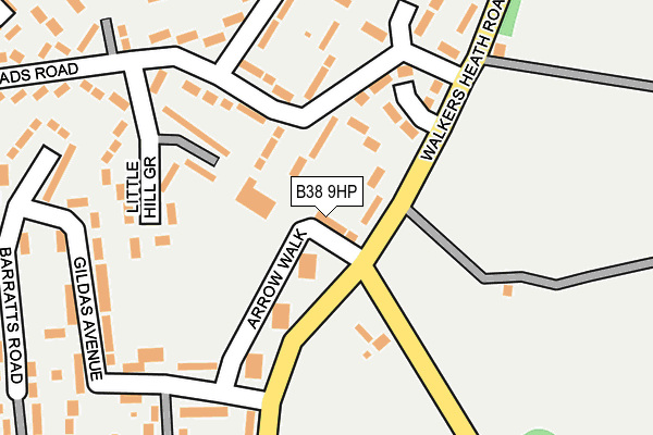 B38 9HP map - OS OpenMap – Local (Ordnance Survey)