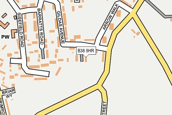 B38 9HR map - OS OpenMap – Local (Ordnance Survey)