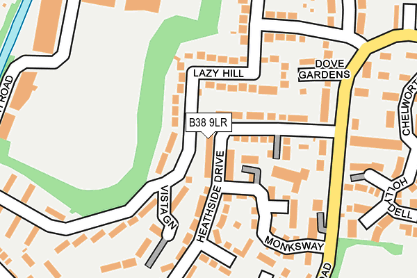 B38 9LR map - OS OpenMap – Local (Ordnance Survey)