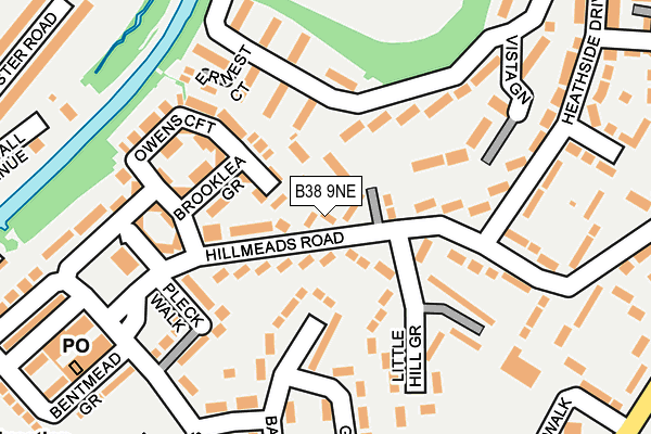 B38 9NE map - OS OpenMap – Local (Ordnance Survey)
