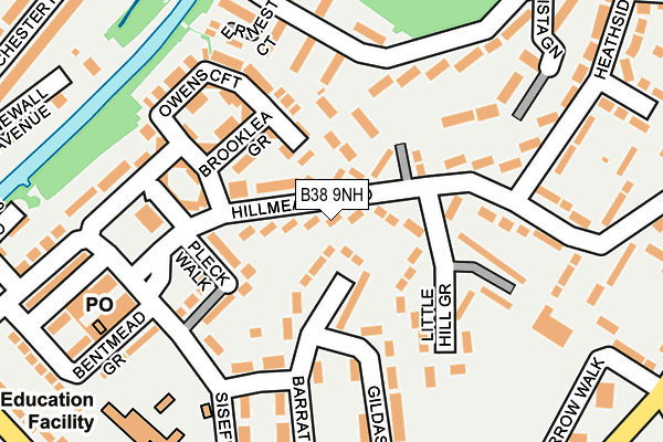 B38 9NH map - OS OpenMap – Local (Ordnance Survey)