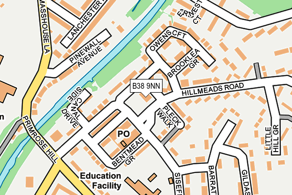 B38 9NN map - OS OpenMap – Local (Ordnance Survey)