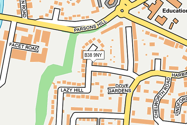 B38 9NY map - OS OpenMap – Local (Ordnance Survey)