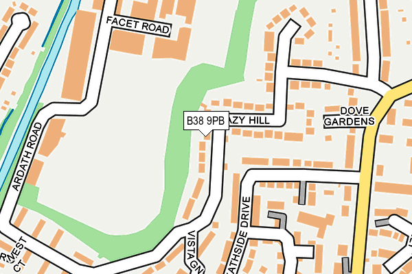 B38 9PB map - OS OpenMap – Local (Ordnance Survey)