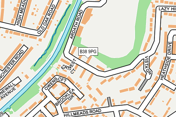 B38 9PG map - OS OpenMap – Local (Ordnance Survey)