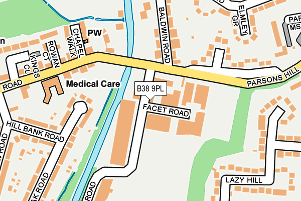 B38 9PL map - OS OpenMap – Local (Ordnance Survey)