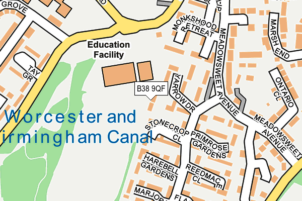 B38 9QF map - OS OpenMap – Local (Ordnance Survey)