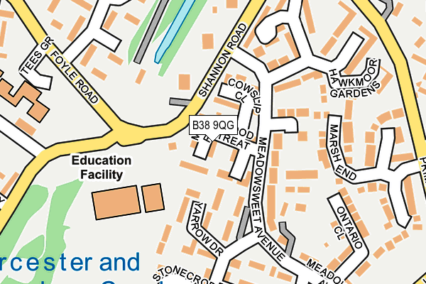 B38 9QG map - OS OpenMap – Local (Ordnance Survey)