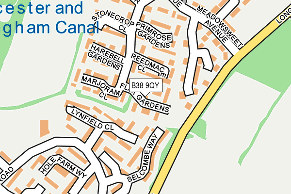 B38 9QY map - OS OpenMap – Local (Ordnance Survey)