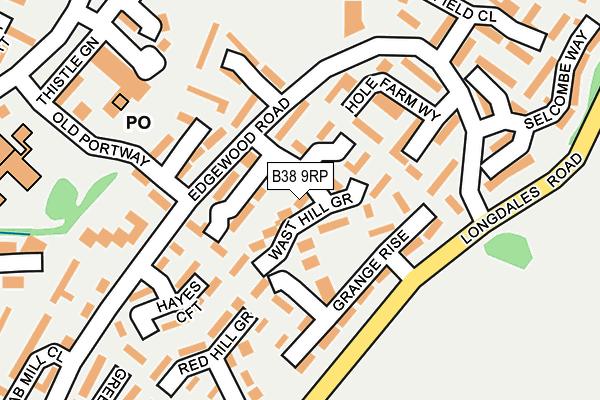 B38 9RP map - OS OpenMap – Local (Ordnance Survey)