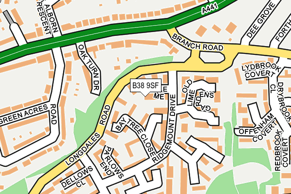 B38 9SF map - OS OpenMap – Local (Ordnance Survey)