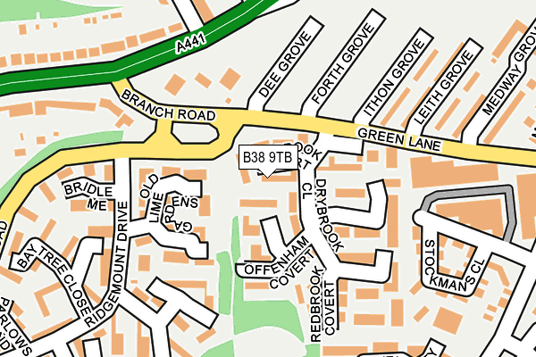 B38 9TB map - OS OpenMap – Local (Ordnance Survey)