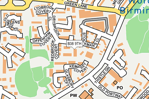 B38 9TH map - OS OpenMap – Local (Ordnance Survey)