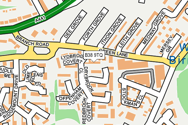 B38 9TQ map - OS OpenMap – Local (Ordnance Survey)