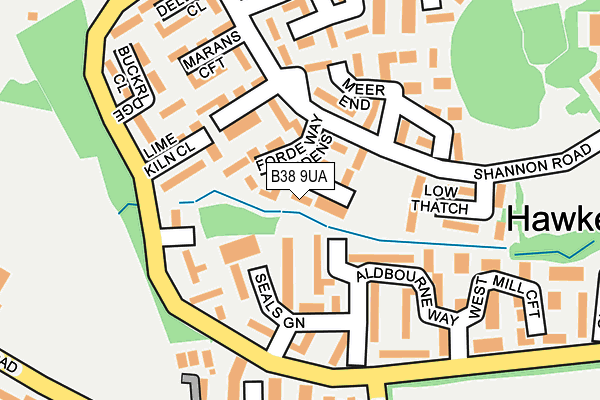 B38 9UA map - OS OpenMap – Local (Ordnance Survey)