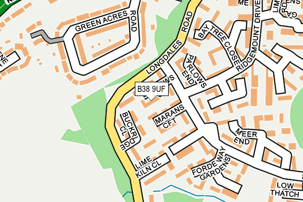 B38 9UF map - OS OpenMap – Local (Ordnance Survey)