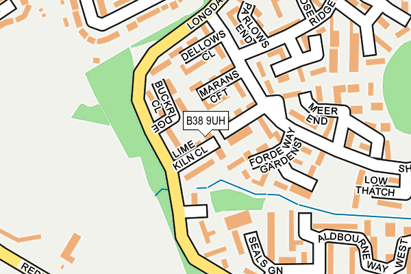 B38 9UH map - OS OpenMap – Local (Ordnance Survey)