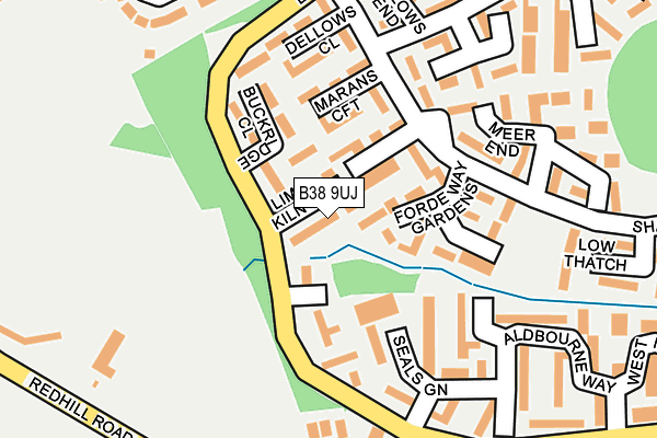 B38 9UJ map - OS OpenMap – Local (Ordnance Survey)