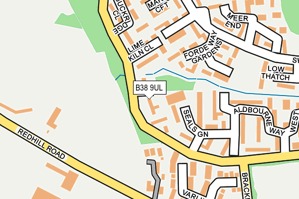 B38 9UL map - OS OpenMap – Local (Ordnance Survey)