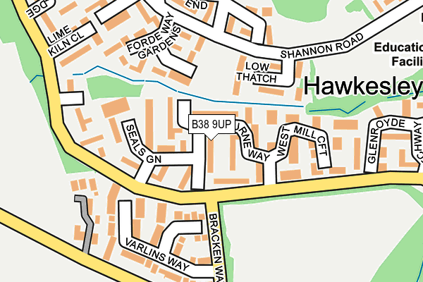 B38 9UP map - OS OpenMap – Local (Ordnance Survey)