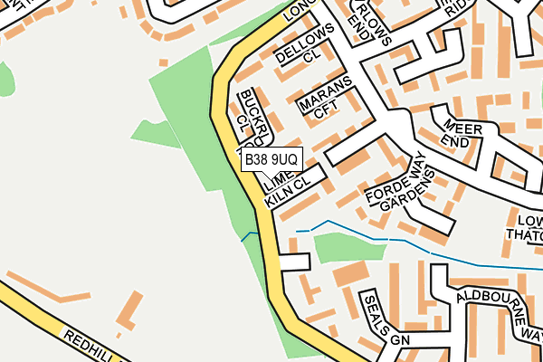 B38 9UQ map - OS OpenMap – Local (Ordnance Survey)