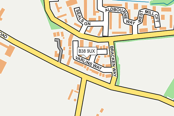 B38 9UX map - OS OpenMap – Local (Ordnance Survey)