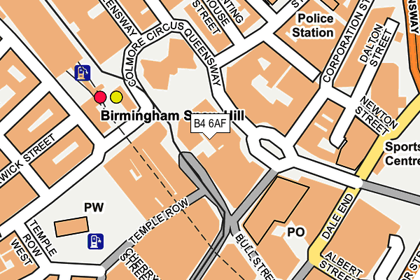 B4 6AF map - OS OpenMap – Local (Ordnance Survey)