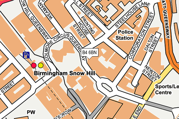 B4 6BN map - OS OpenMap – Local (Ordnance Survey)