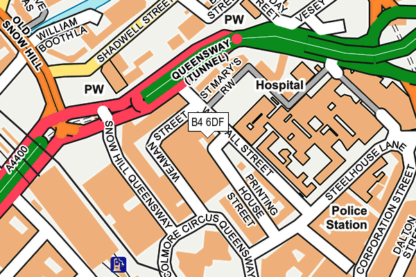 B4 6DF map - OS OpenMap – Local (Ordnance Survey)