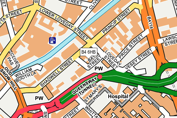 B4 6HB map - OS OpenMap – Local (Ordnance Survey)