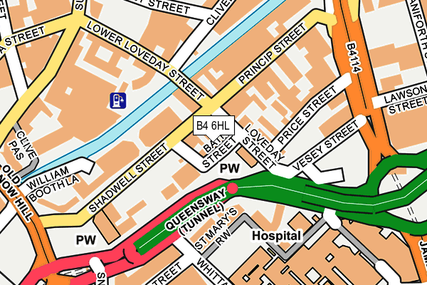 B4 6HL map - OS OpenMap – Local (Ordnance Survey)