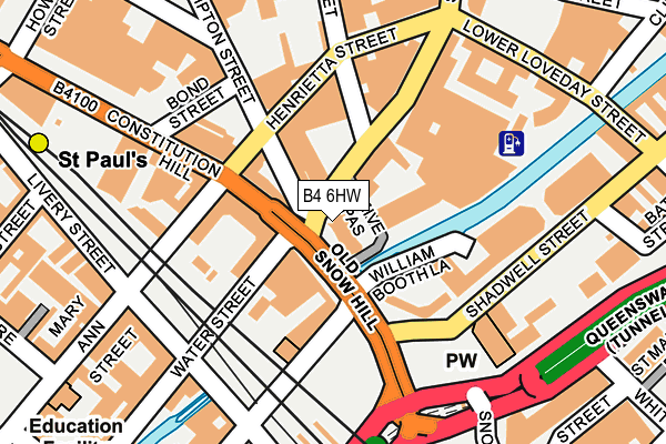 B4 6HW map - OS OpenMap – Local (Ordnance Survey)