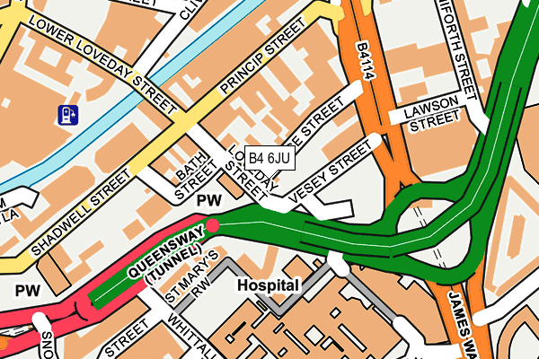 B4 6JU map - OS OpenMap – Local (Ordnance Survey)