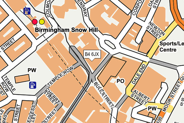 B4 6JX map - OS OpenMap – Local (Ordnance Survey)