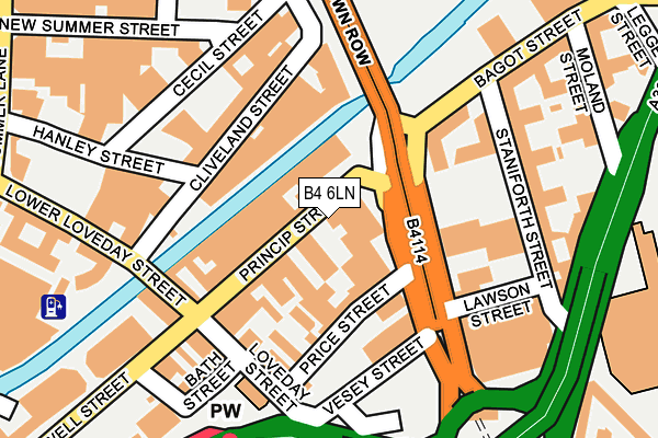 B4 6LN map - OS OpenMap – Local (Ordnance Survey)