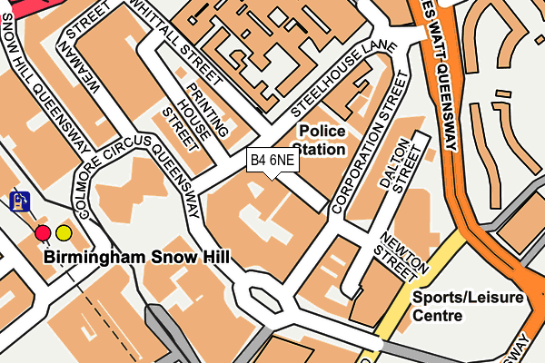 B4 6NE map - OS OpenMap – Local (Ordnance Survey)