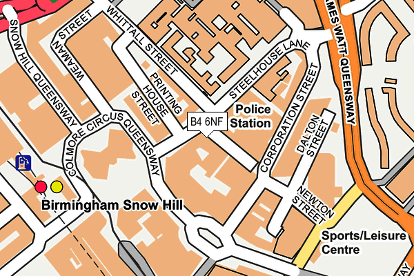 B4 6NF map - OS OpenMap – Local (Ordnance Survey)