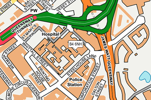 B4 6NH map - OS OpenMap – Local (Ordnance Survey)
