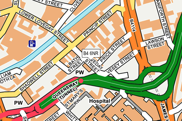 B4 6NR map - OS OpenMap – Local (Ordnance Survey)