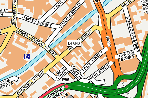 B4 6NS map - OS OpenMap – Local (Ordnance Survey)