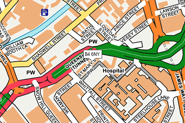 B4 6NY map - OS OpenMap – Local (Ordnance Survey)