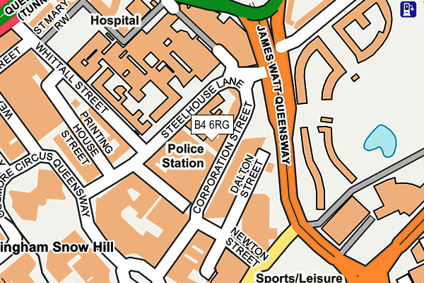 B4 6RG map - OS OpenMap – Local (Ordnance Survey)